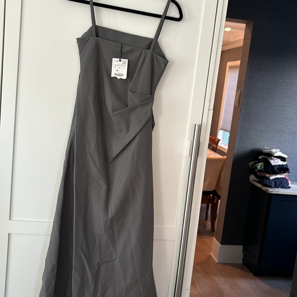Brand new women Zara midi dress size small olive green/grayish! - Picture 5 of 5